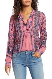 Lucky Brand Paisley  amp  Floral Peasant Top   Nordstrom at Nordstrom